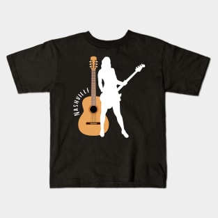 City of Music Nashville Tennessee guitar home of country music USA city break Kids T-Shirt